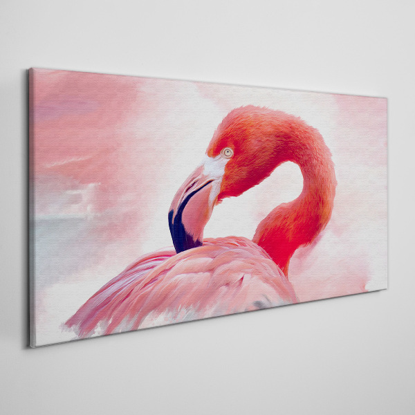 Tablou canvas Flamingo roz în culori pastelate