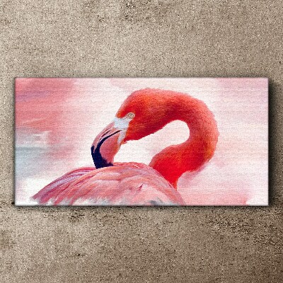 Tablou canvas Flamingo roz în culori pastelate