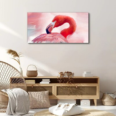 Tablou canvas Flamingo roz în culori pastelate