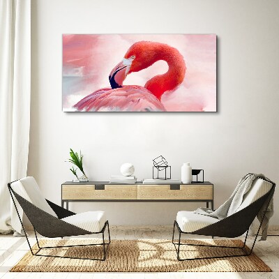 Tablou canvas Flamingo roz în culori pastelate