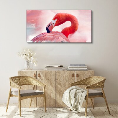 Tablou canvas Flamingo roz în culori pastelate