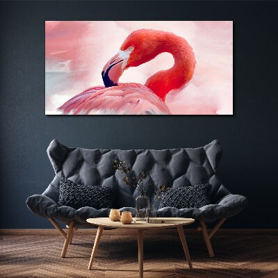 Tablou canvas Flamingo roz în culori pastelate