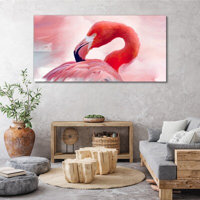 Tablou canvas Flamingo roz în culori pastelate
