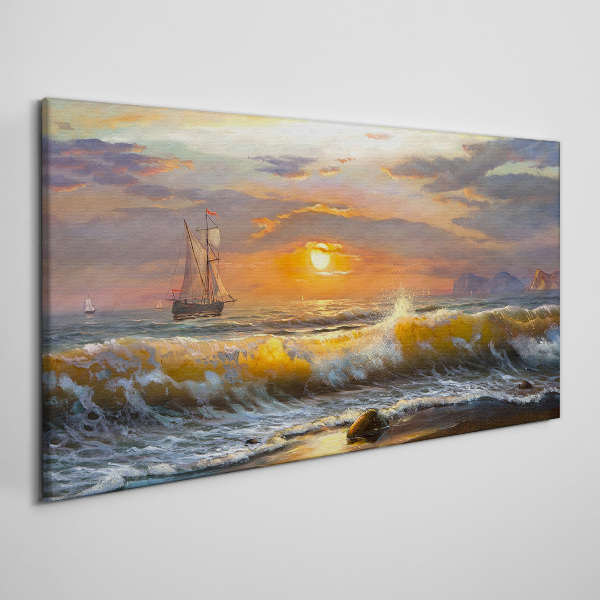 Tablou canvas Apus peste mare