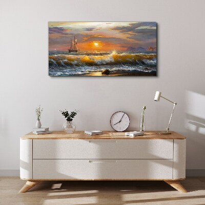 Tablou canvas Apus peste mare