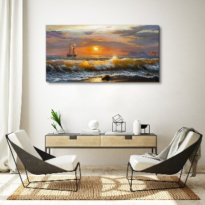 Tablou canvas Apus peste mare
