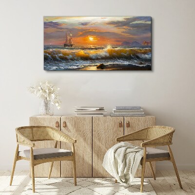 Tablou canvas Apus peste mare