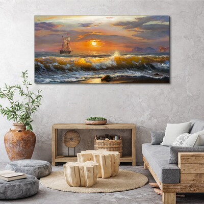 Tablou canvas Apus peste mare
