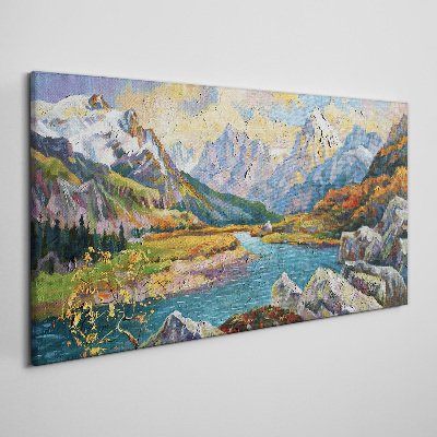 Tablou canvas Peisaj montan cu un râu