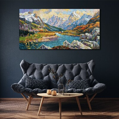 Tablou canvas Peisaj montan cu un râu
