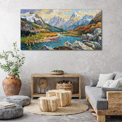 Tablou canvas Peisaj montan cu un râu