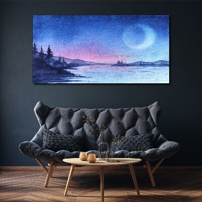 Tablou canvas O seară magică pe malul lacului
