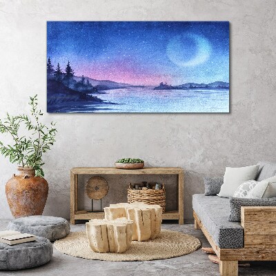 Tablou canvas moon tree river