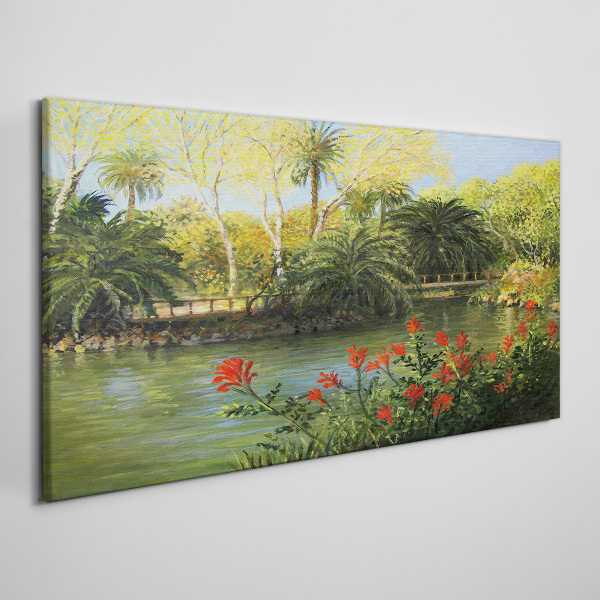 Tablou canvas Peisaj tropical cu un râu