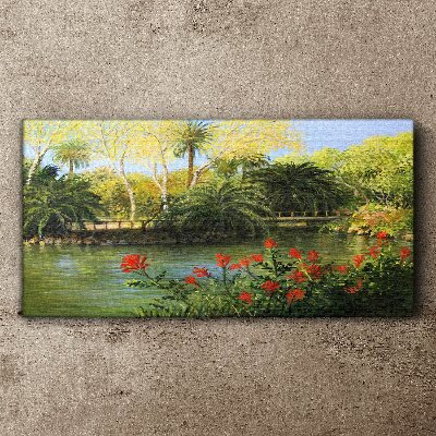 Tablou canvas Peisaj tropical cu un râu
