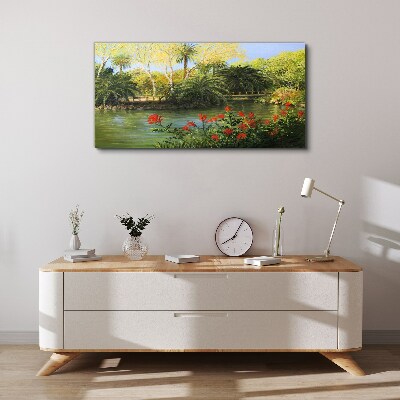 Tablou canvas Peisaj tropical cu un râu