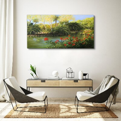 Tablou canvas Peisaj tropical cu un râu