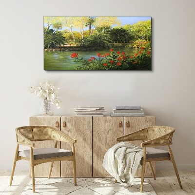 Tablou canvas Peisaj tropical cu un râu