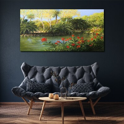 Tablou canvas Peisaj tropical cu un râu