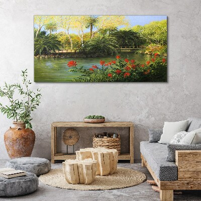 Tablou canvas Peisaj tropical cu un râu