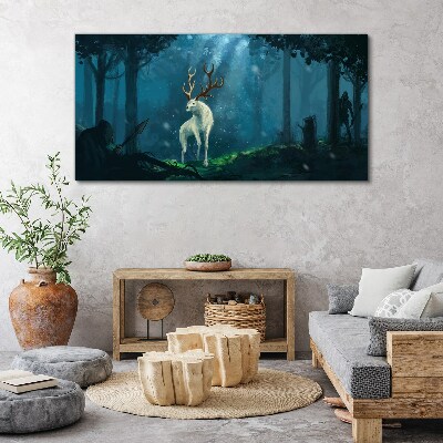 Tablou canvas vânători de animale fantezie din pădure