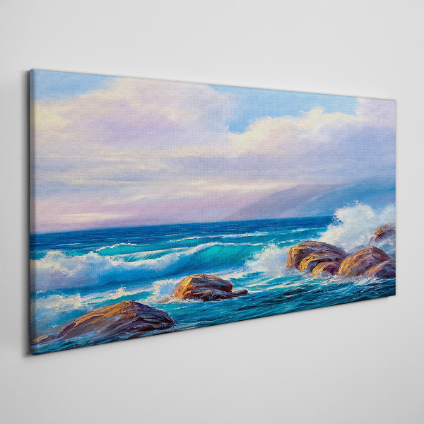 Tablou canvas Valuri pe țărmurile unei coaste stâncoase