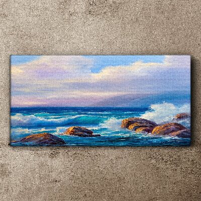 Tablou canvas Valuri pe țărmurile unei coaste stâncoase