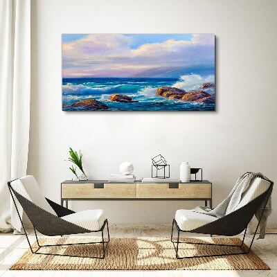 Tablou canvas Valuri pe țărmurile unei coaste stâncoase