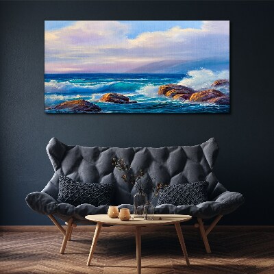 Tablou canvas Valuri pe țărmurile unei coaste stâncoase