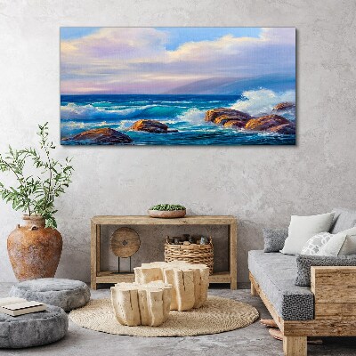 Tablou canvas Valuri pe țărmurile unei coaste stâncoase