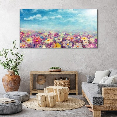 Tablou pe panza Peisaj floral în albastru