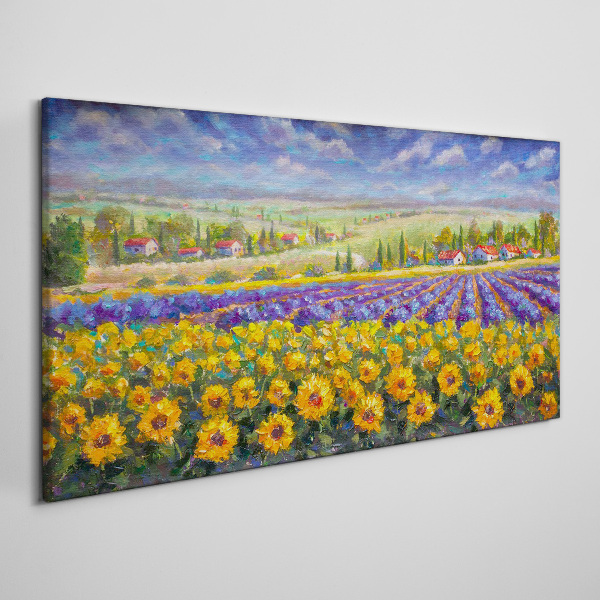 Tablou canvas Peisaj de flori în lumina soarelui