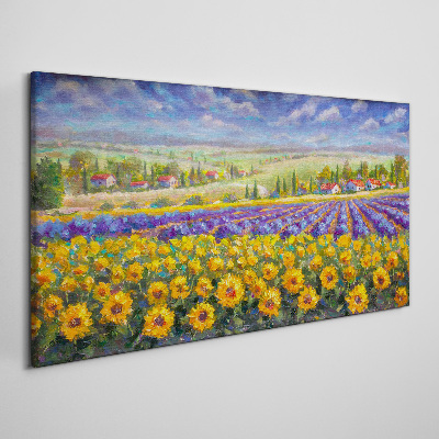 Tablou canvas Peisaj de flori în lumina soarelui