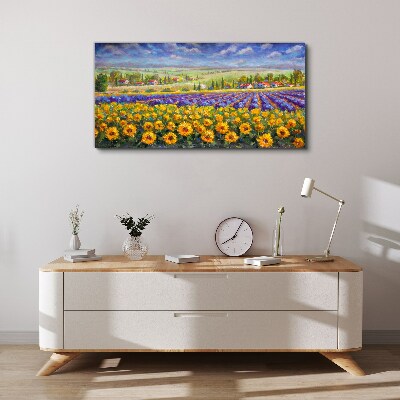 Tablou canvas Peisaj de flori în lumina soarelui