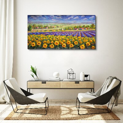 Tablou canvas Peisaj de flori în lumina soarelui