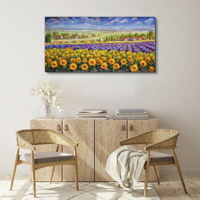 Tablou canvas Peisaj de flori în lumina soarelui
