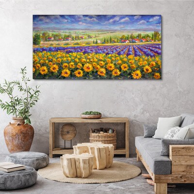 Tablou canvas Peisaj de flori în lumina soarelui
