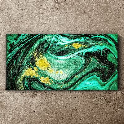 Tablou canvas Accente aurii pe un fundal verde