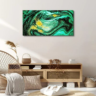 Tablou canvas Accente aurii pe un fundal verde
