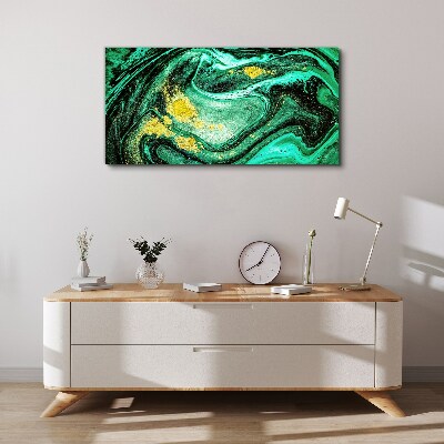 Tablou canvas Accente aurii pe un fundal verde
