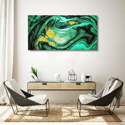 Tablou canvas Accente aurii pe un fundal verde