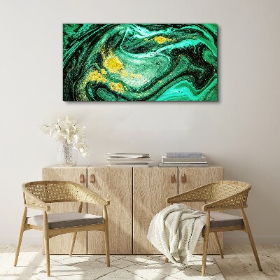 Tablou canvas Accente aurii pe un fundal verde