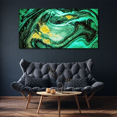 Tablou canvas Accente aurii pe un fundal verde