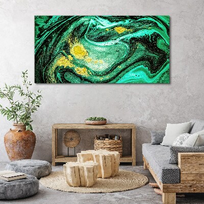 Tablou canvas Accente aurii pe un fundal verde
