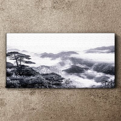 Tablou canvas Panoramă de munte cețoasă