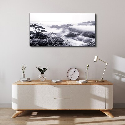 Tablou canvas Panoramă de munte cețoasă