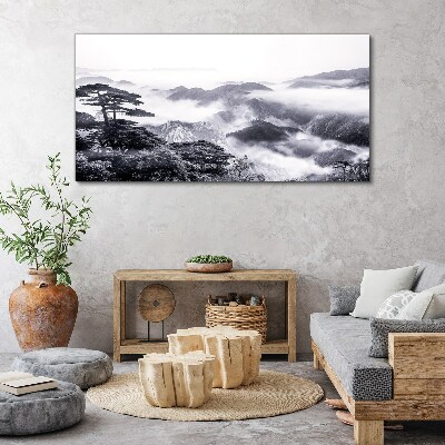 Tablou canvas Panoramă de munte cețoasă