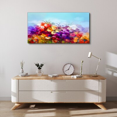 Tablou pe panza Peisaj floral colorat primăvara