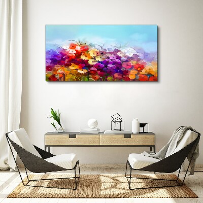 Tablou pe panza Peisaj floral colorat primăvara