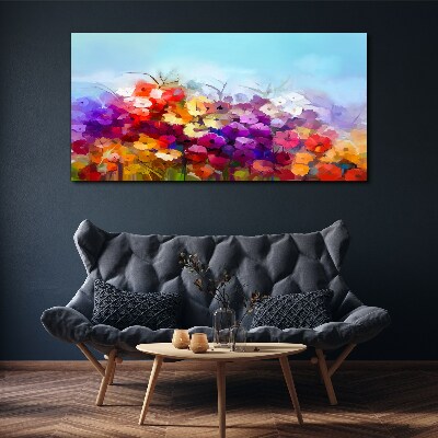 Tablou pe panza Peisaj floral colorat primăvara